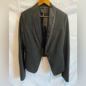 BCBGMAXAZRIA Black Blazer with Metal Fringe Accent
